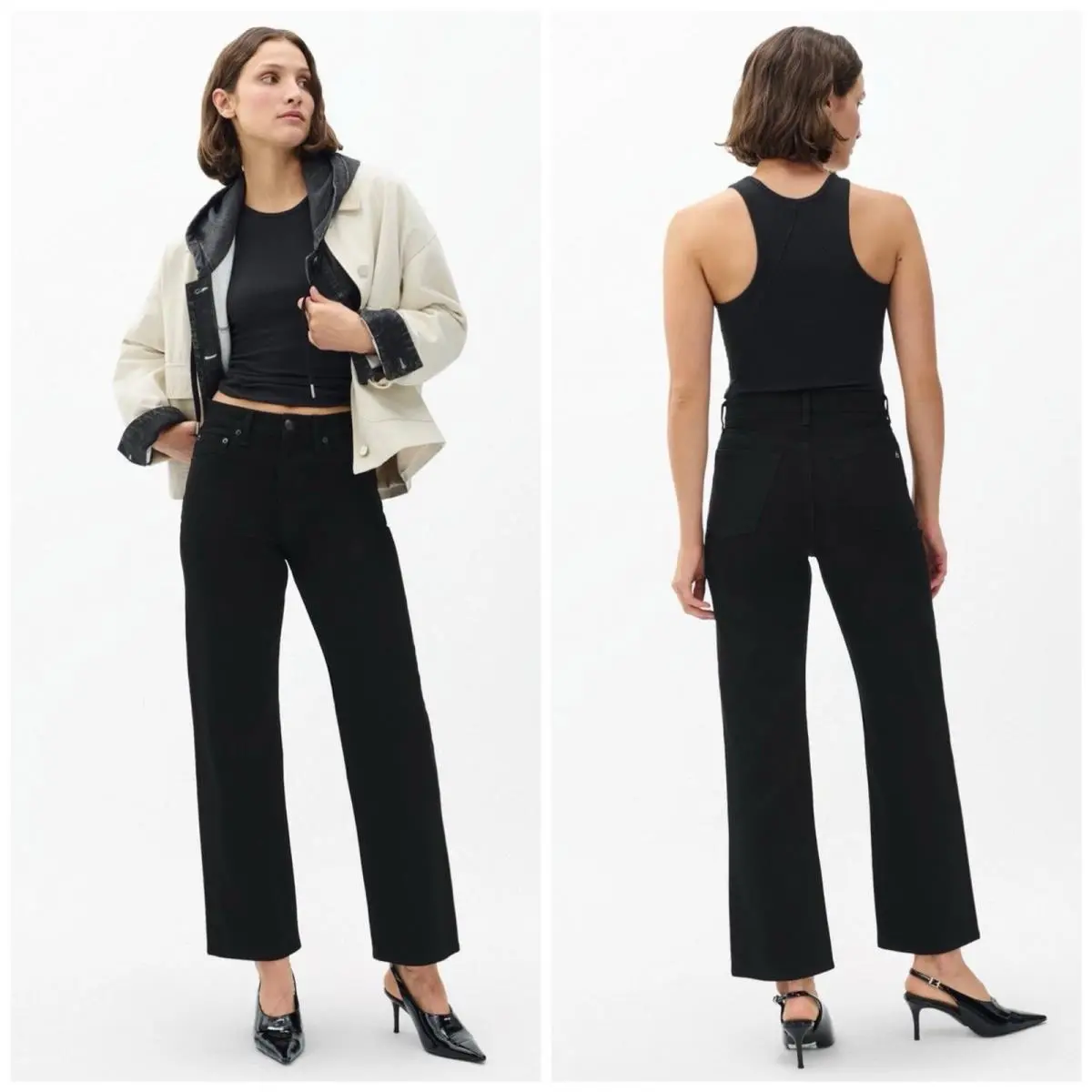 Rag Bone The Shea High Rise Relaxed Ankle Straight In Black Size: 29