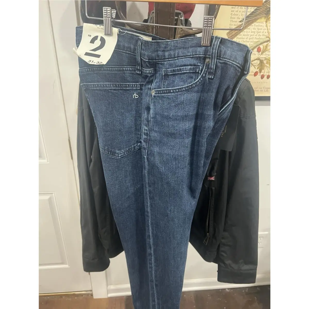 Mens Rag Bone York Fairburn RB 2 Slim Fit Blue Jeans 31W X 32L