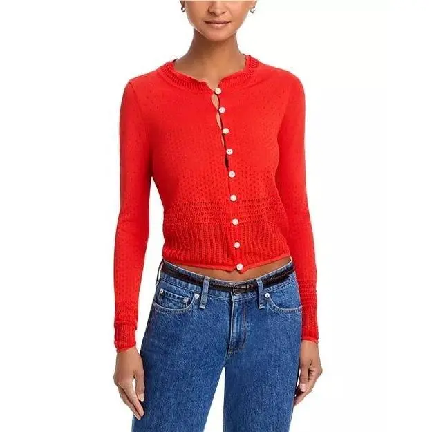 Rag Bone Michelle Cardigan Bright Red XS