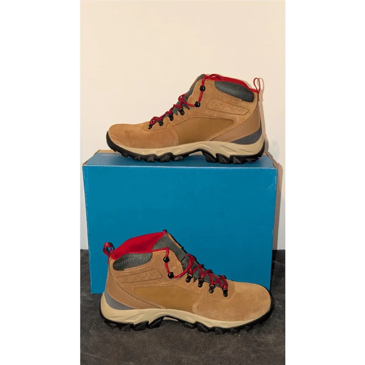Men’s Size 13 Wide Brown Suede Ankle Hiking Boots Lace-up Rubber by Columbia