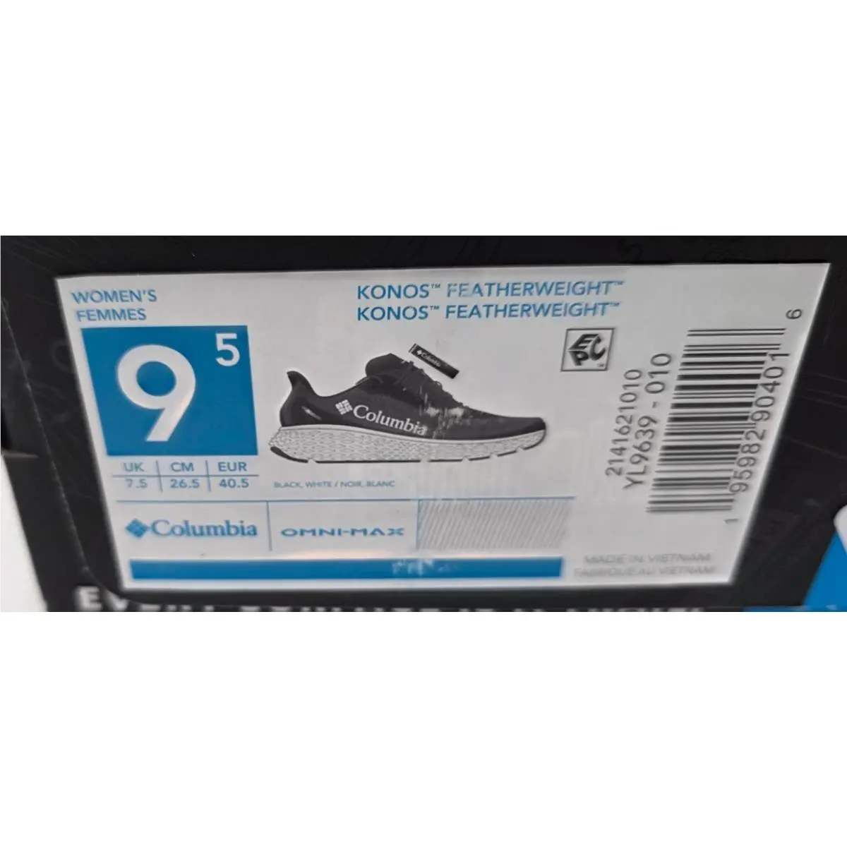 Columbia shoes - Columbia Konos Featherweight - Konos Featherweight - 2141621 - Black / White (UPC: 195982904016) 8