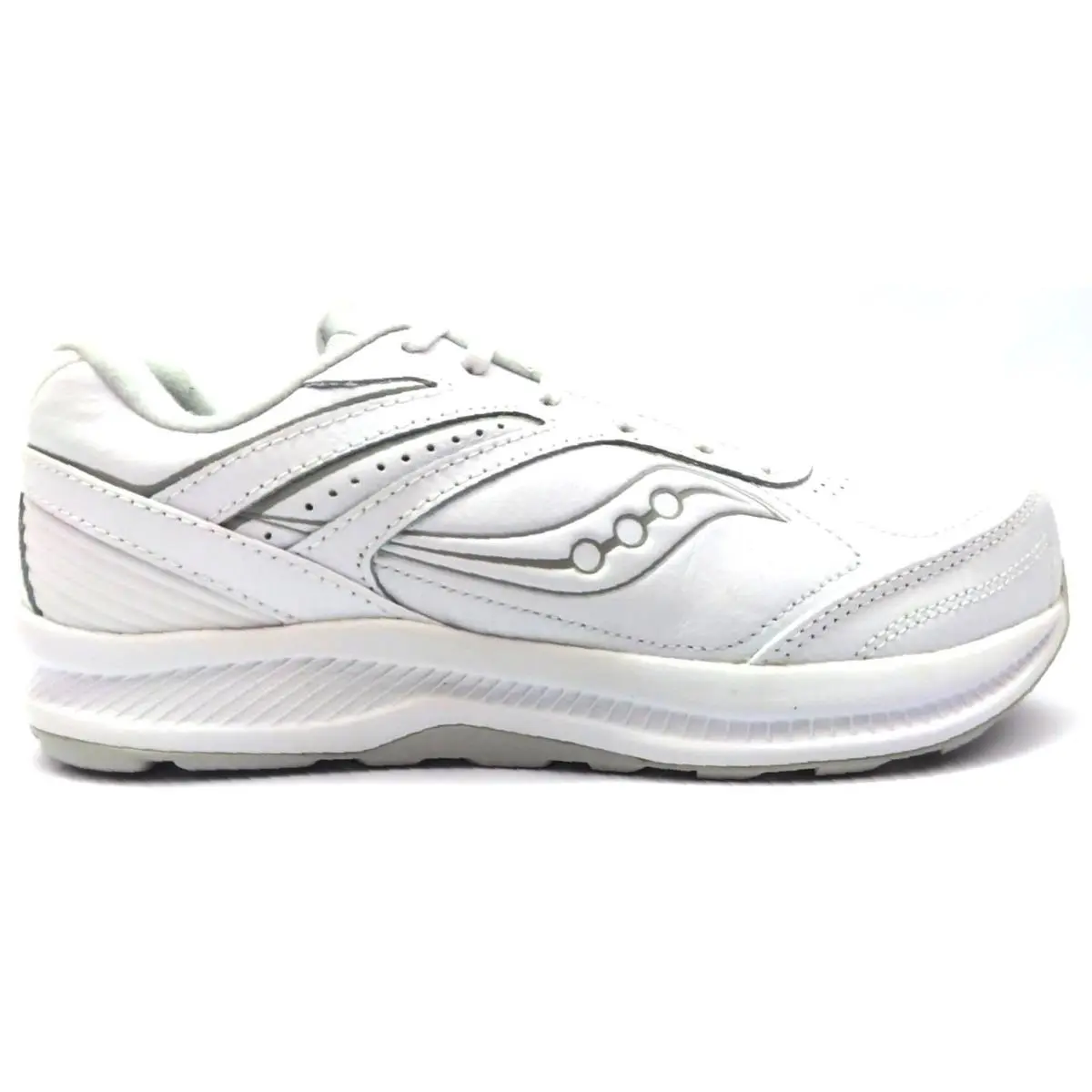 Saucony Men`s Echelon Walker 3 Walking Shoes Leather Lace-up Comfort - White