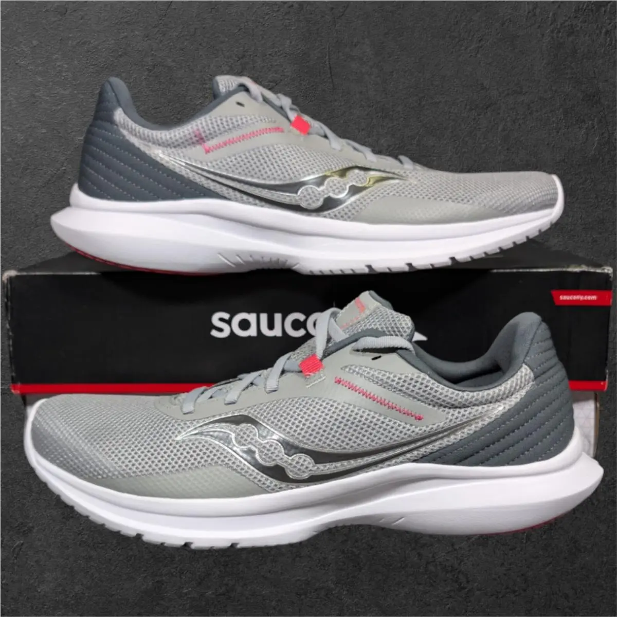 Saucony Convergence Sneakers Women`s 12 Grey Red Running Shoes