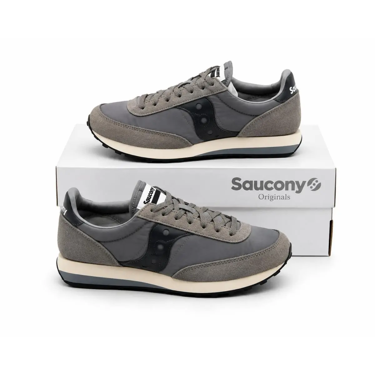 Saucony Retro Trainer 80 S70884-13 Running Shoes Gray White Men’s 7 Women’s