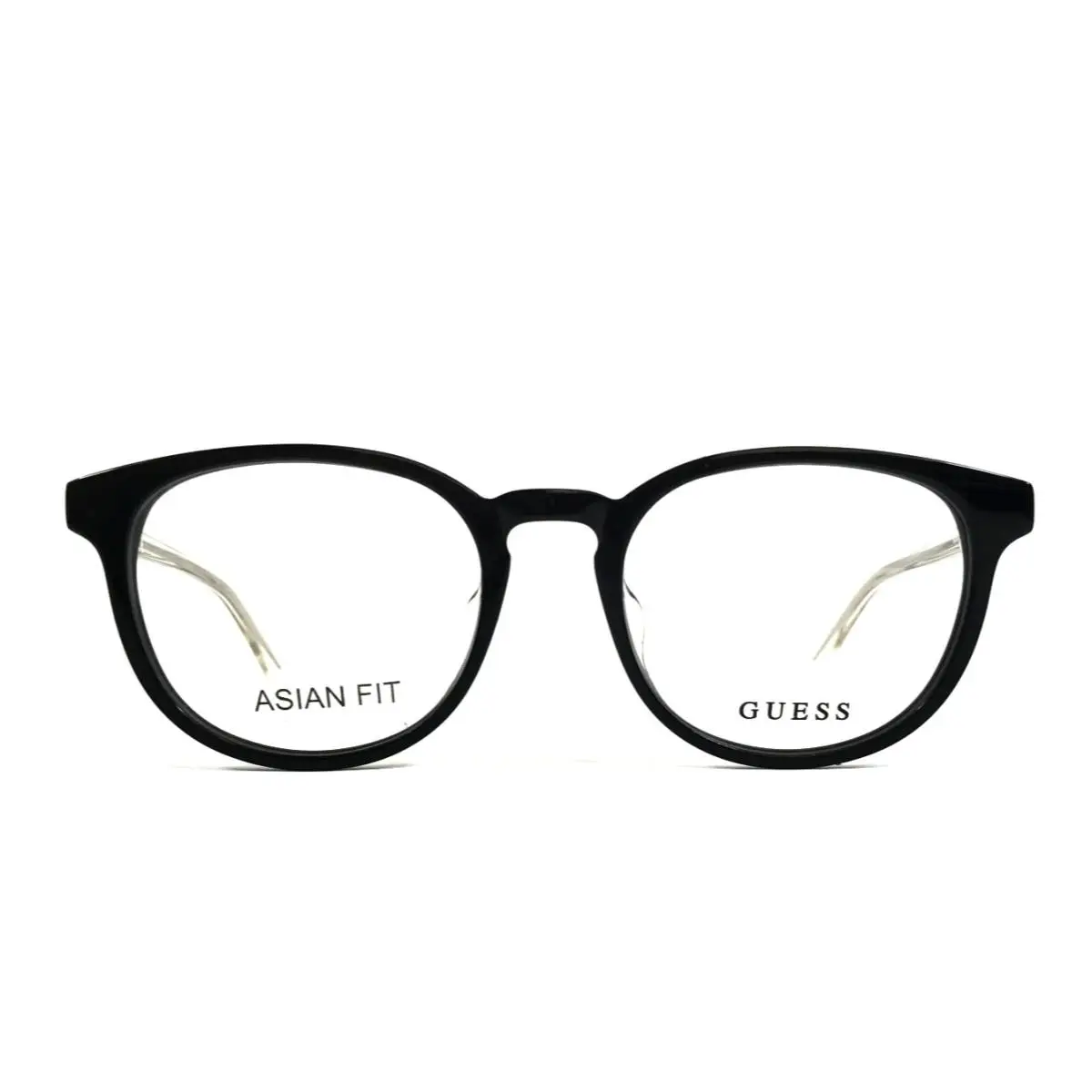 Eyeglasses Frames GU1973-F 001 Shiny Black Clear Round Asian Fit 51-19-145 by Guess