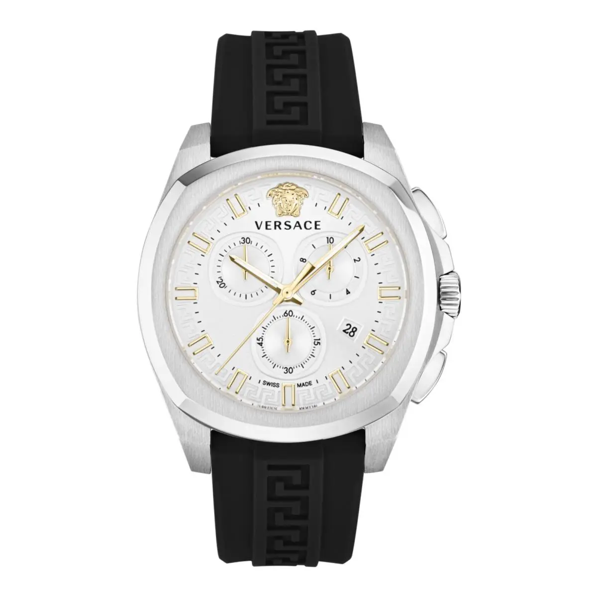 Versace Mens Stainless Steel 43mm Strap Fashion Watch