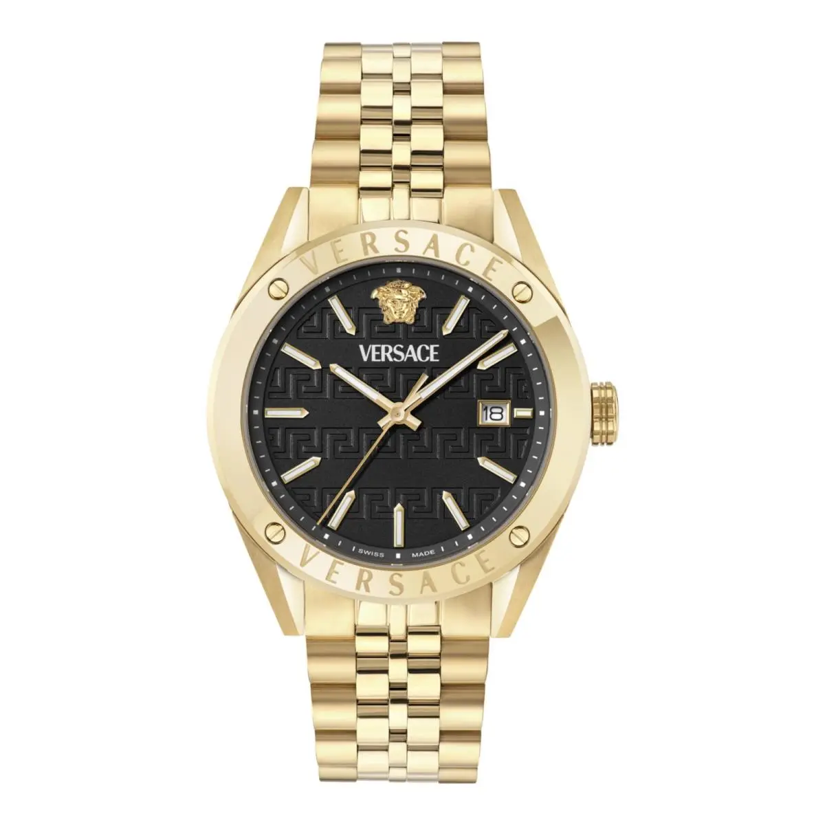 Versace Mens Gold 41mm Bracelet Fashion Watch