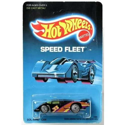 Hot Wheels Sol-aire CX4 Speed Fleet Series - 1494 Nrfp 1988 Black/magenta 1:64