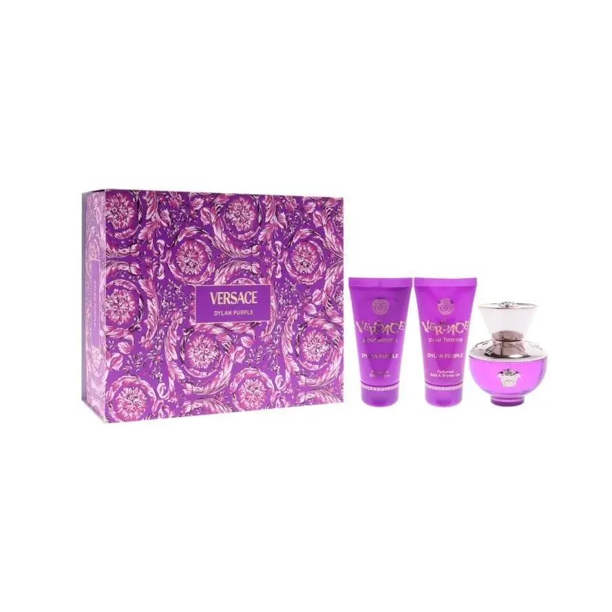 Versace Dylan Purple 1.7 oz Edp Spray+ 1.7 oz Gel+ 1.7 oz Lotion Set