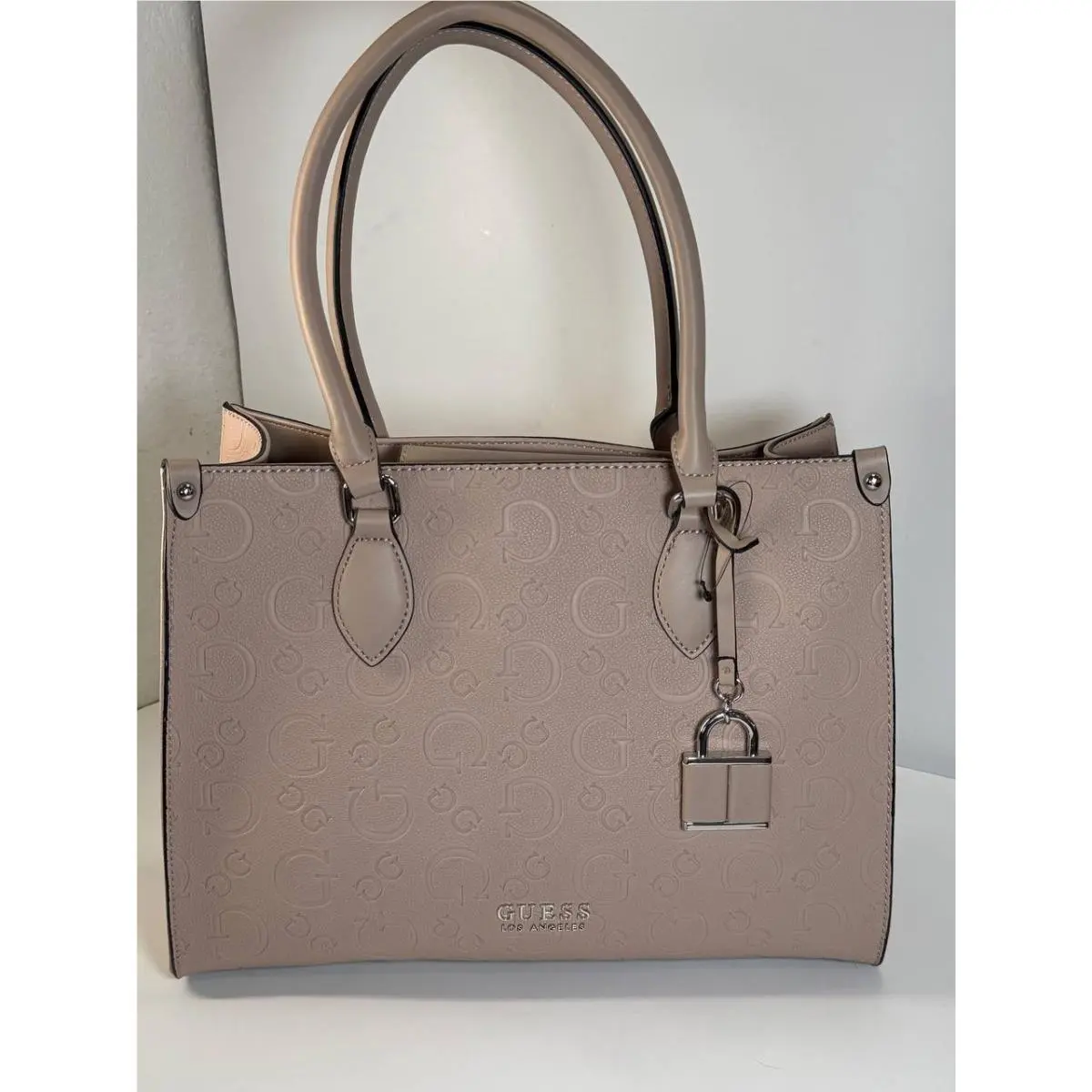 Oak Park Carryall Tote Bag Latte Leather SE823824 by Guess