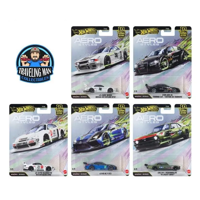 Hot Wheels 1:64 Car Culture 2026 U Case – Aero Style - 5 Cars Set