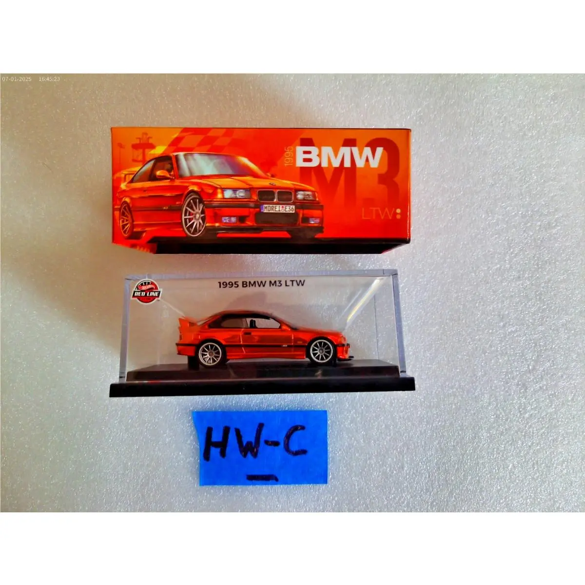 1995 Bmw M3 Ltw Orange Mattel Hot Wheels Red Line Club Rlc HW 1:64 JCP08-9893