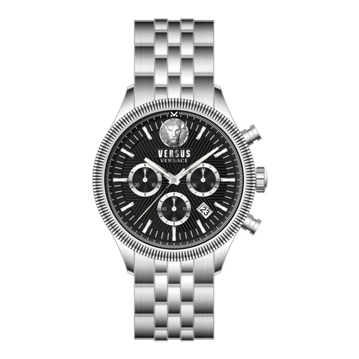 Versus Versace Mens Watches Silver 44 mm Colonne Chrono Collection