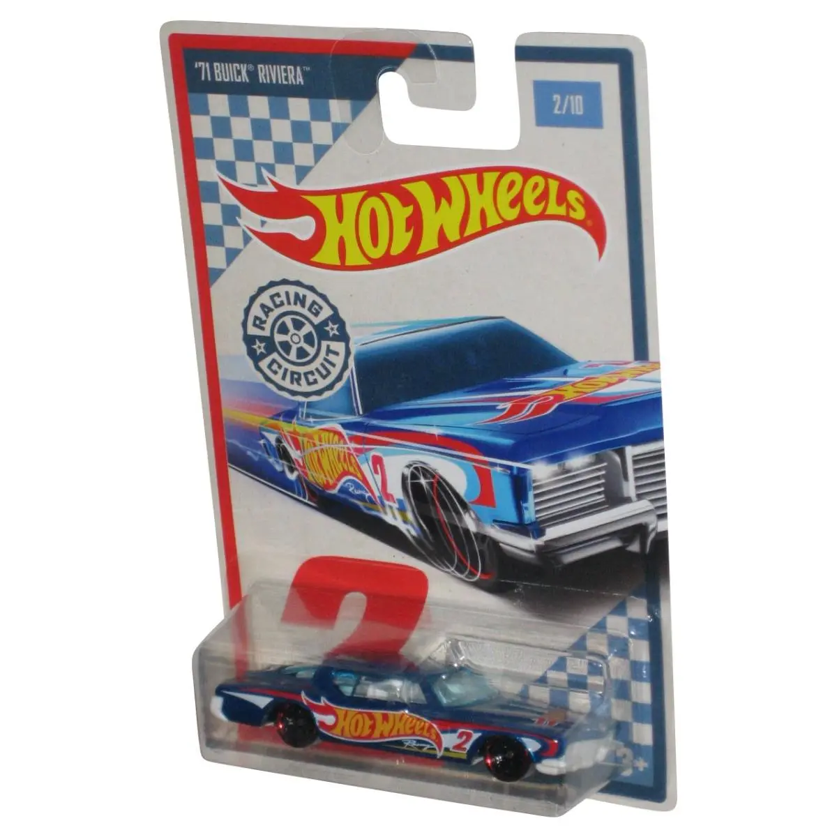 Hot Wheels Racing Circuit 2017 Blue `71 Buick Riviera Toy Car 2/10
