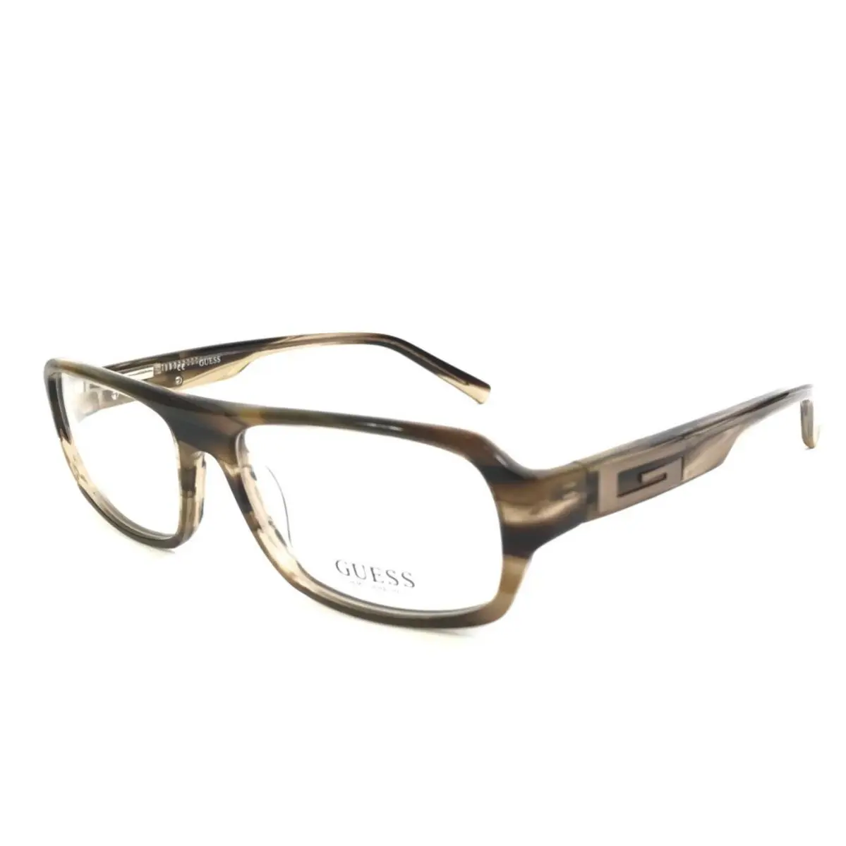 Eyeglasses Frames GU1747 Brn Striped Brown Rectangle Full Rim 55-16-140 by Guess