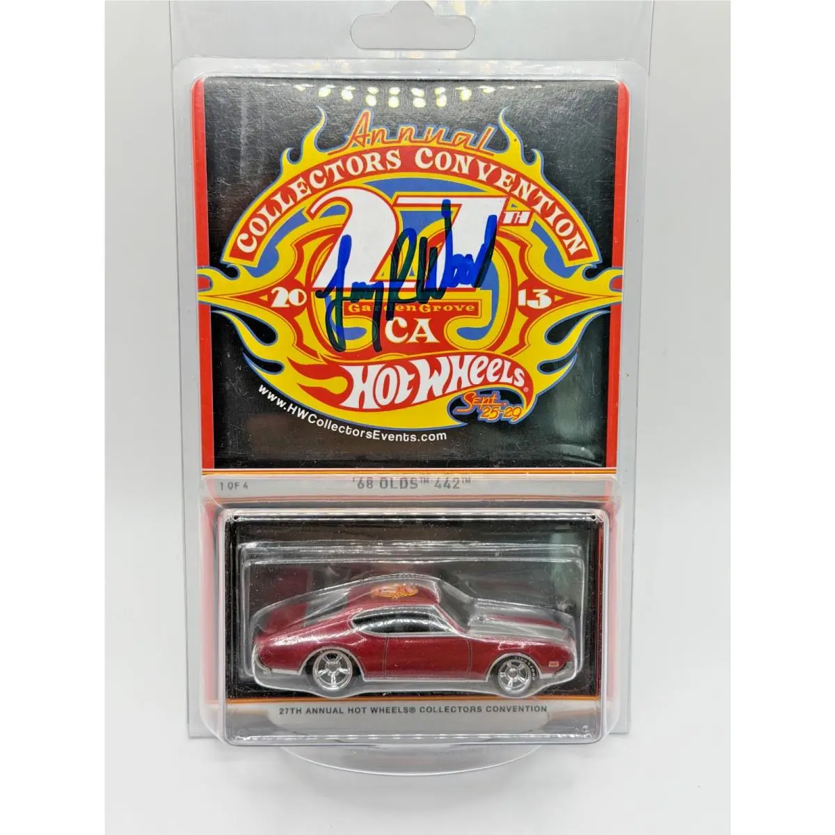 Hot Wheels 27TH Collectors Convention `68 Olds 442 103/1100 Signed Larry Wood