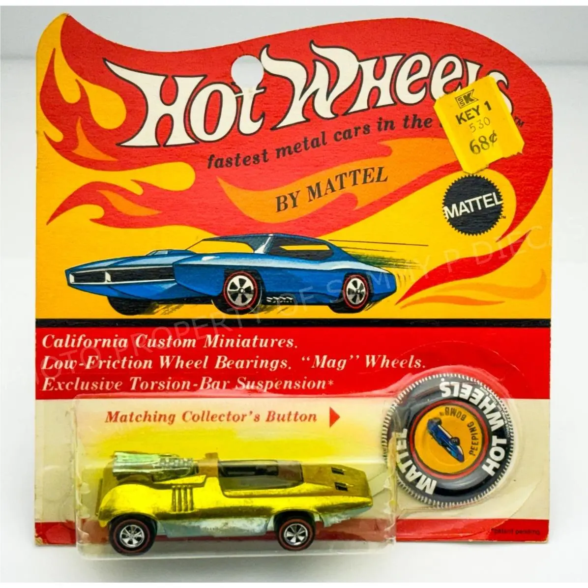 Hot Wheels Redline Peeping Bomb Yellow US Black Interior in Blisterpack