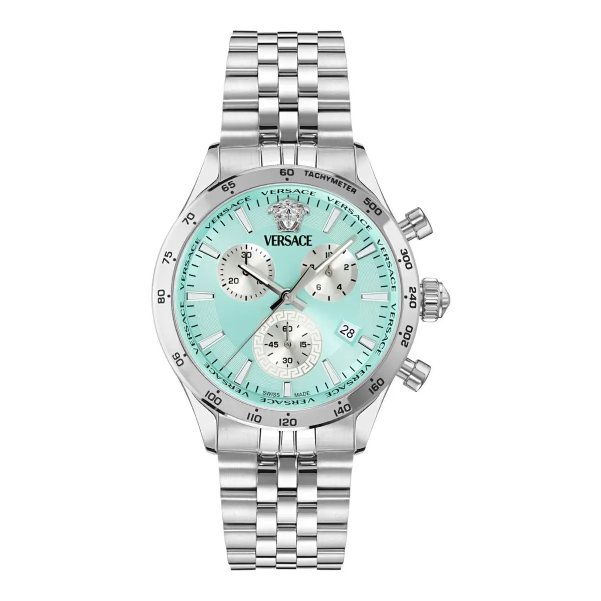 Versace Mens Stainless Steel 40mm Bracelet Fashion Watch