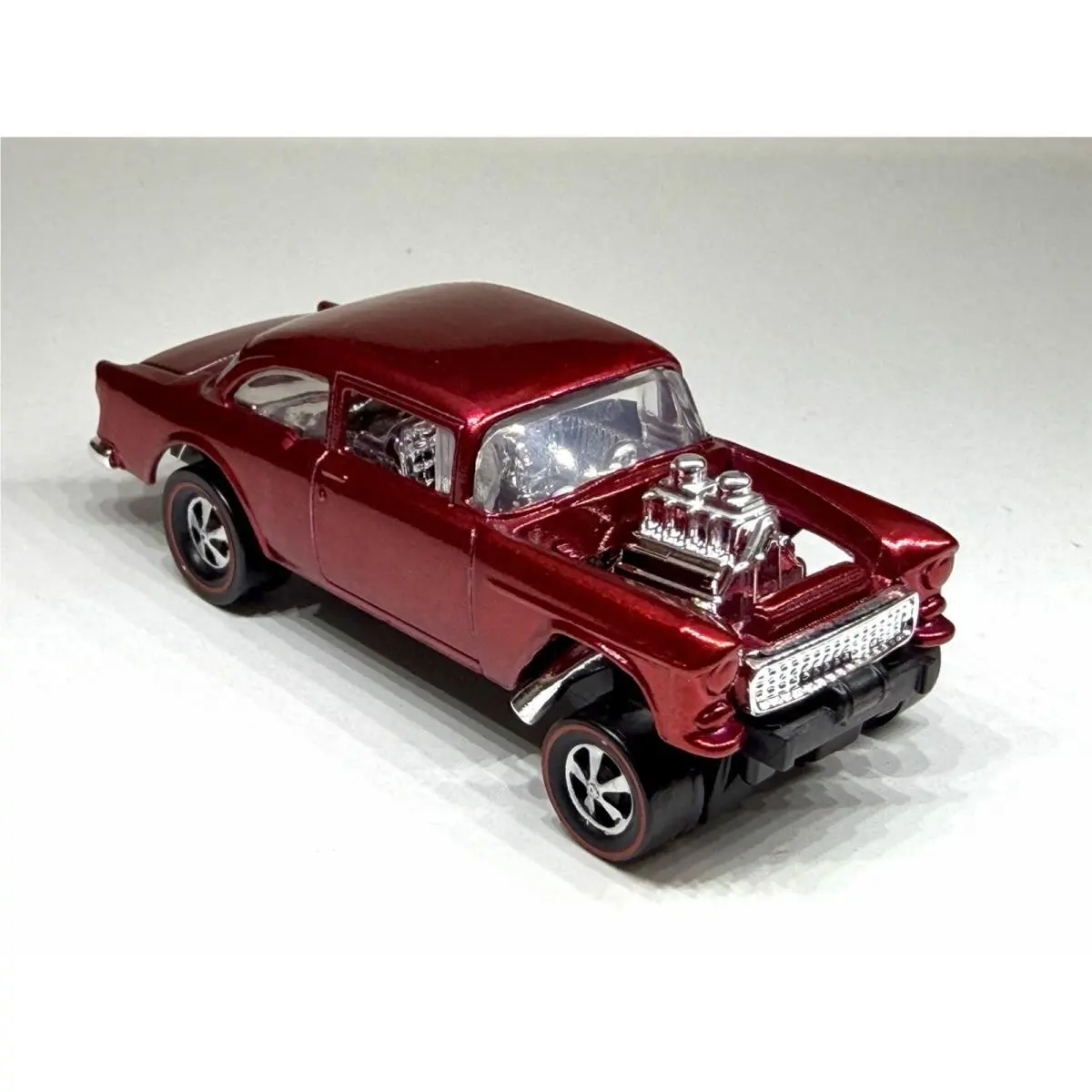 Hot Wheels Custom Made Redline Spectraflame Red `55 Chevy Bel Air Gasser 1/64
