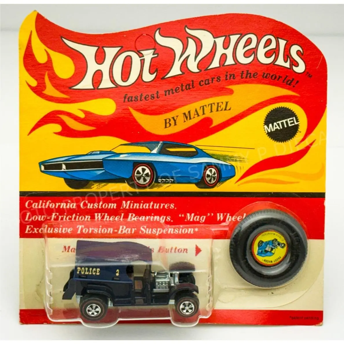 Hot Wheels Redline Paddy Wagon Dark Blue US Gold Lettering in Blisterpack