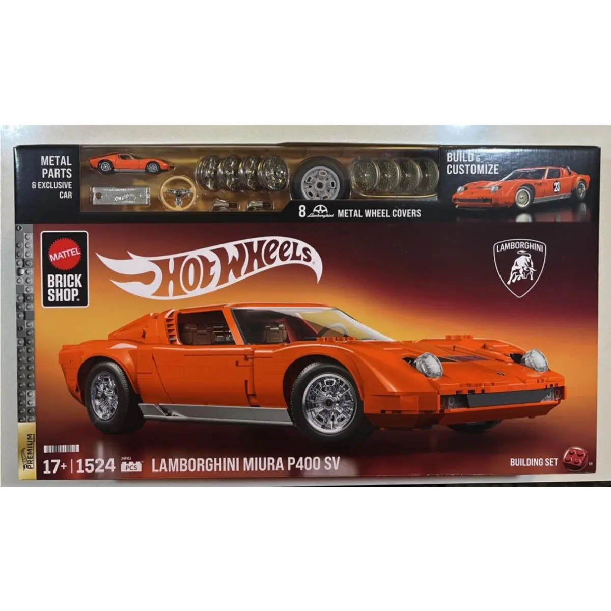 2026 Mattel Brick Shop Hot Wheels `71 Lamborghini Miura P400 SV Building Kit