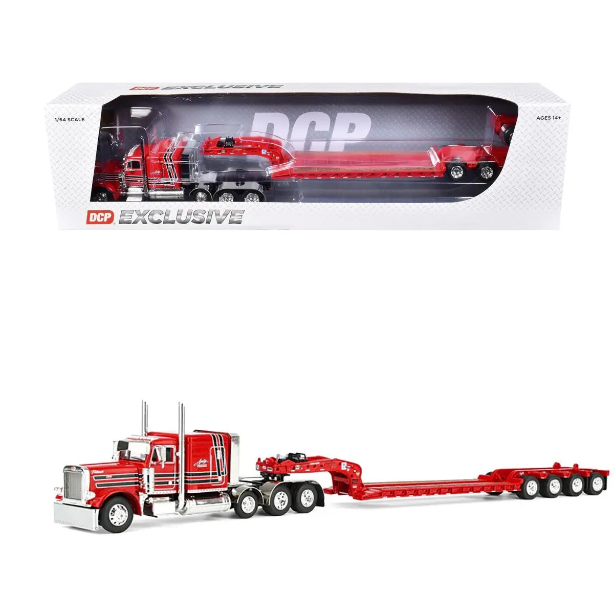 Peterbilt 379 with 63 Flat Top Sleeper 1/64 Diecast Model by Dcp/first Gear