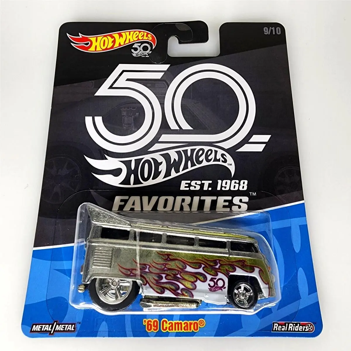 50th Drag Bus - Hot Wheels Anniversary Volkswagen - Error on Camaro Card