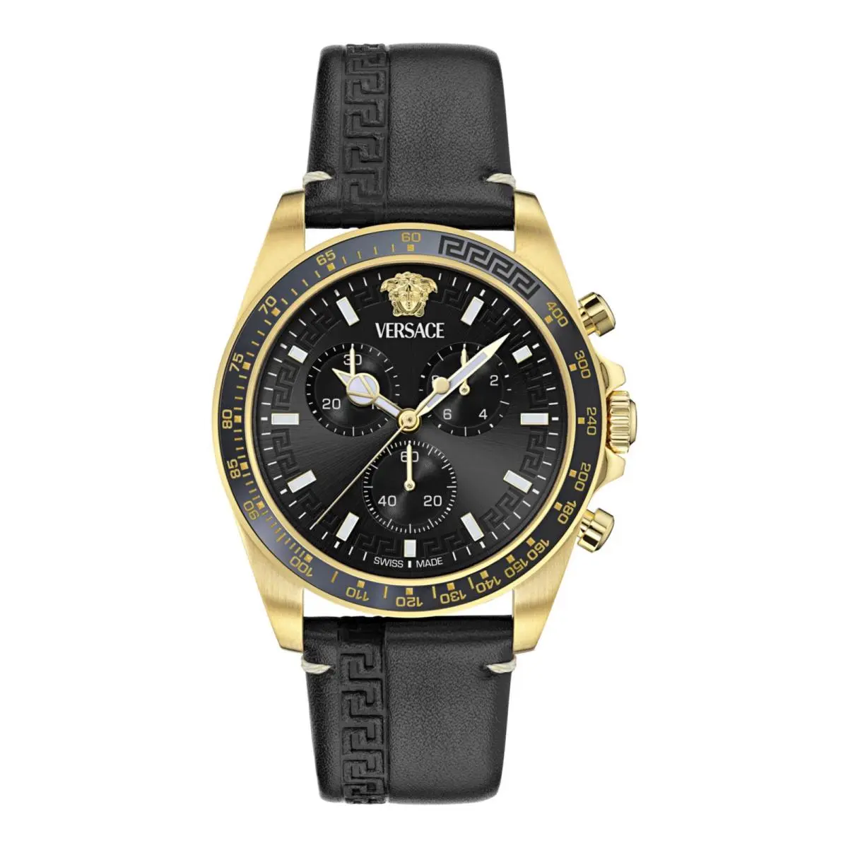 Versace Mens Gold 43mm Strap Fashion Watch