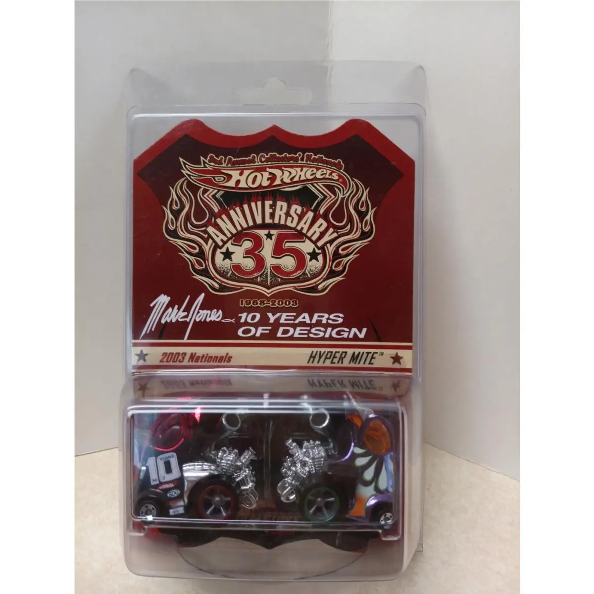 Hot Wheels 2003 Nationals Hyper Mite Mark Jones 35th Anniv 2-Pack 1677/2000 Rare