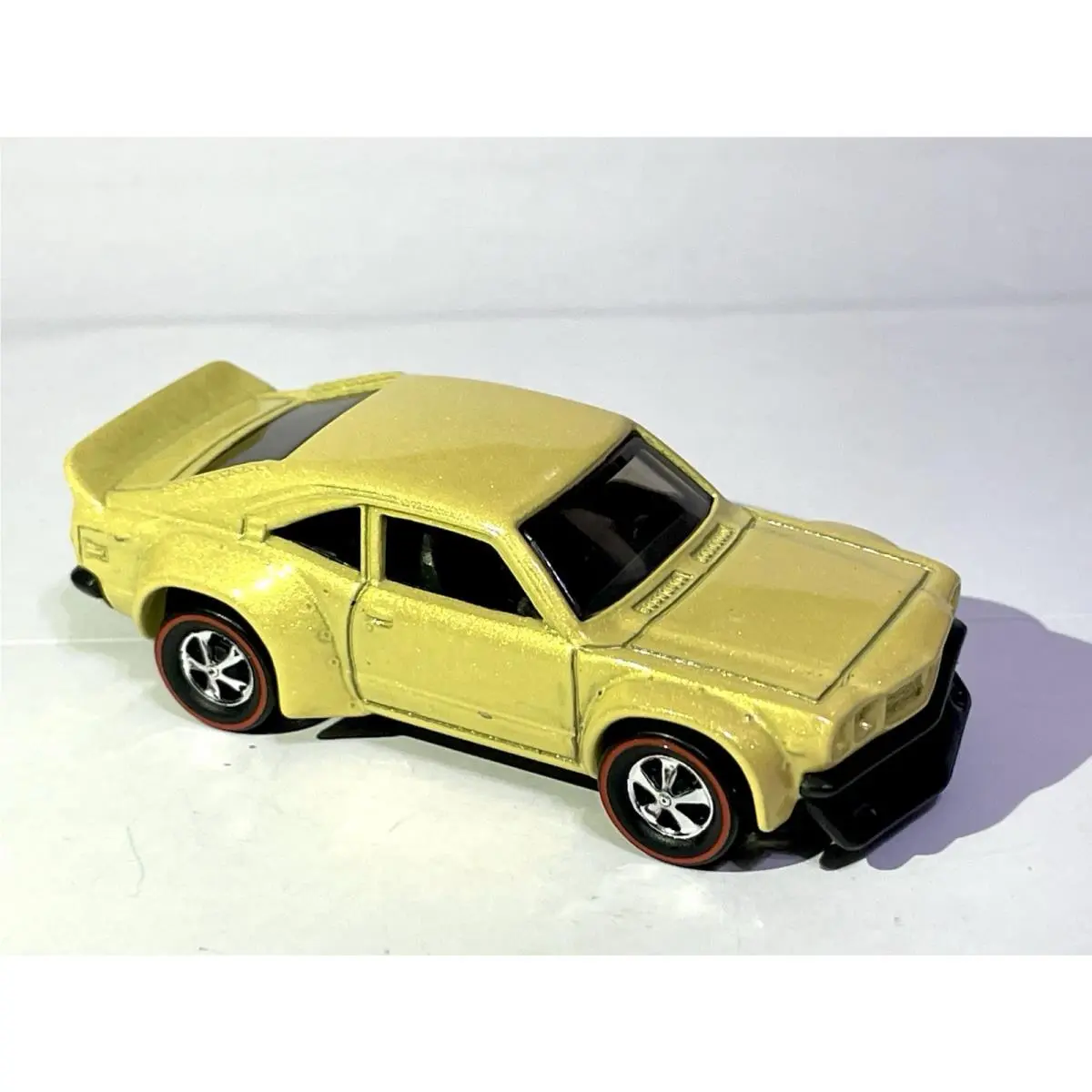 Hot Wheels Mazda RX-3 Custom Made Redline Wheels In Yellow Diecast Car