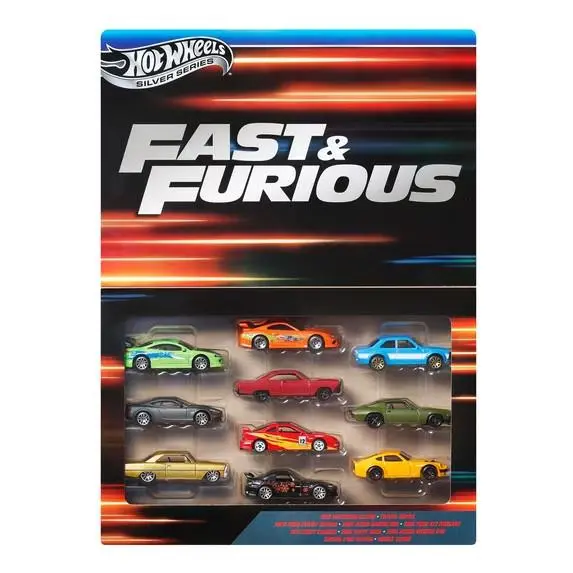 Hot Wheels Fast Furious Themed Pack Set of 10 Scale Toy Cars Styles May Vary