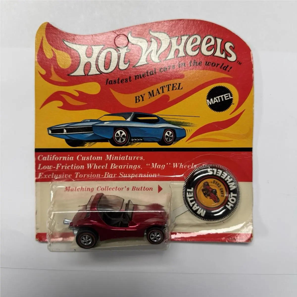 1968 Hot Wheels Sand Crab Redline Sweet 16 Vintage Car Moc with Button