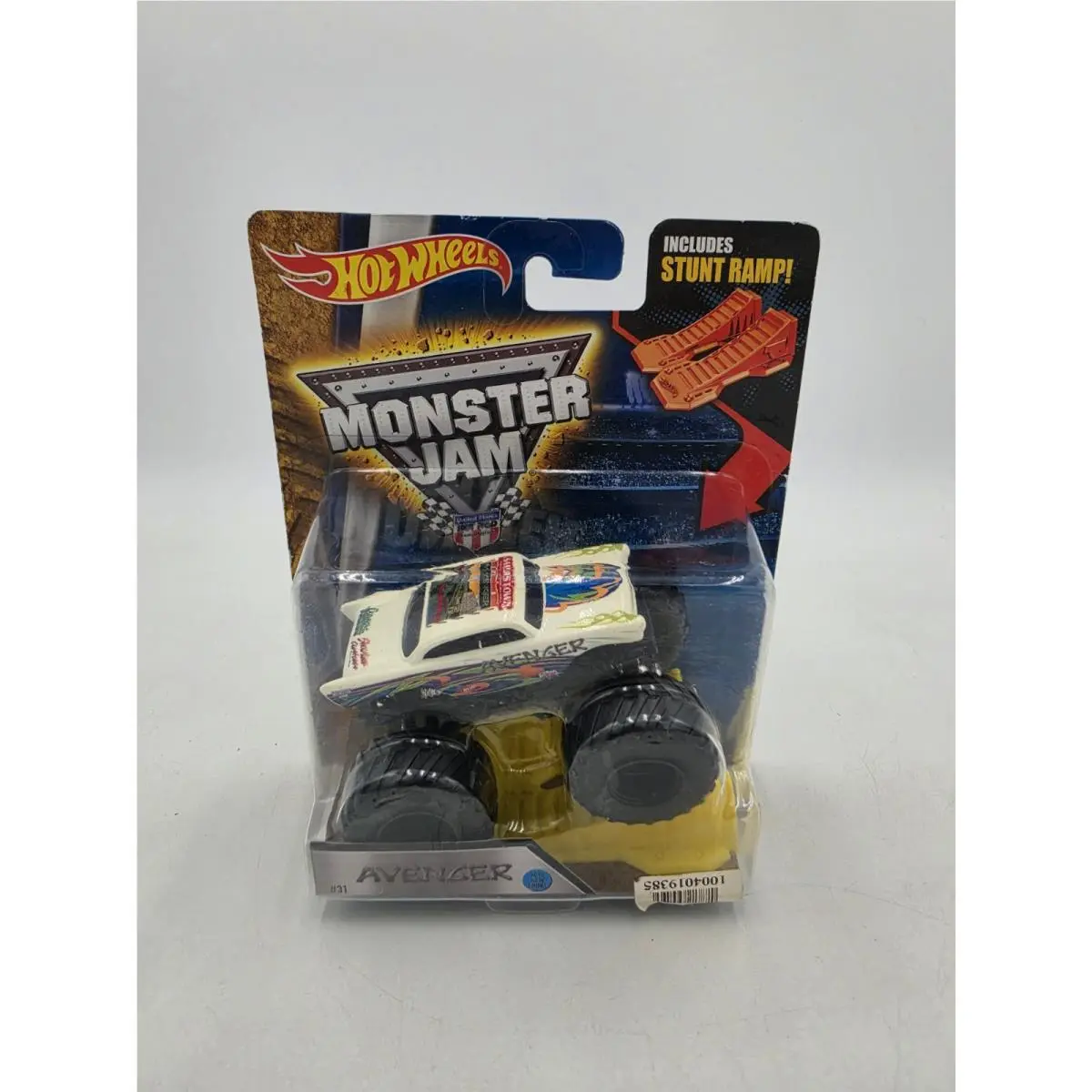Avenger Hot Wheels Monster Jam Truck 1:64 Stunt Ramp 2015 31 White Vhtf