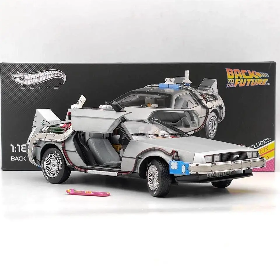 Hot Wheels Elite Back To The Future Time Machine 1:18 Delorean Model Car BCJ97