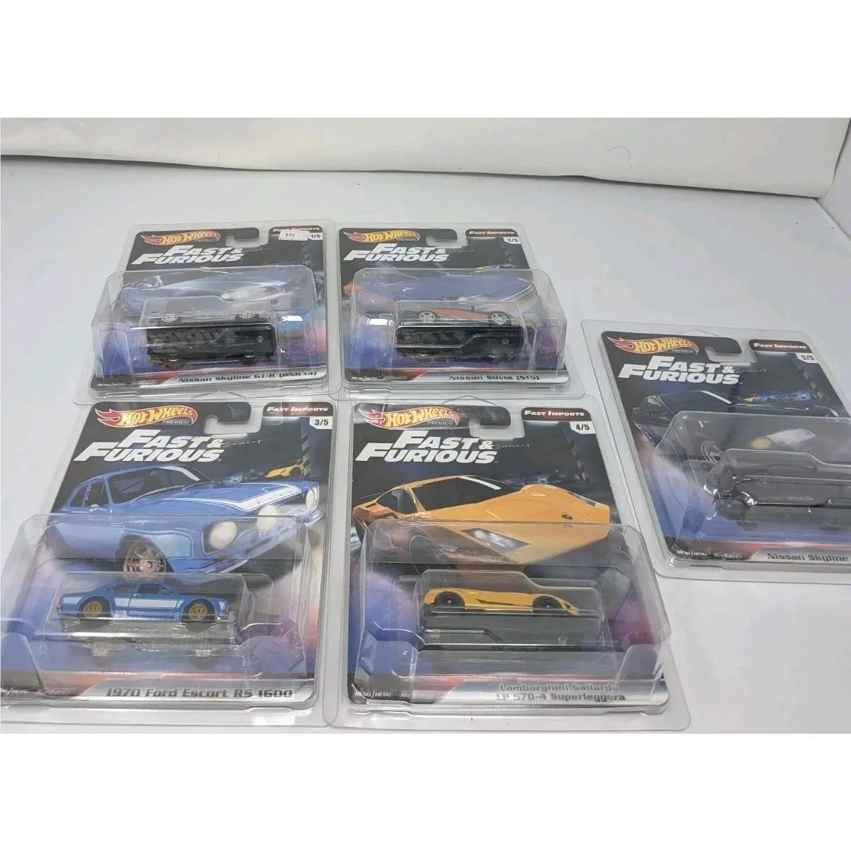 Hot Wheels Premium Fast and Furious Fast Imports 5 Car Set Skyline Gtr BNR34