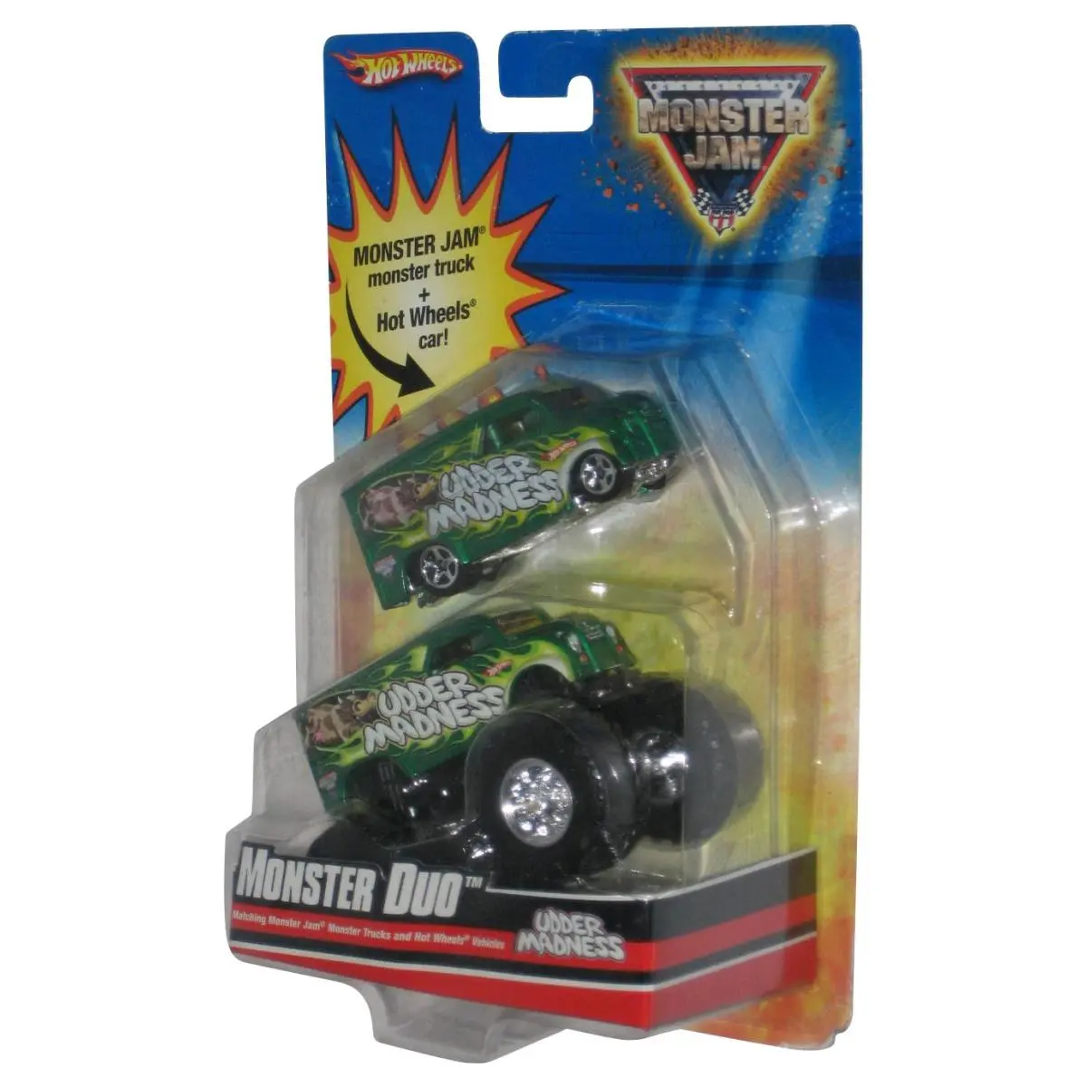 Hot Wheels Monster Jam 2009 Duo Udder Madness Toy Truck w/ Toy Car