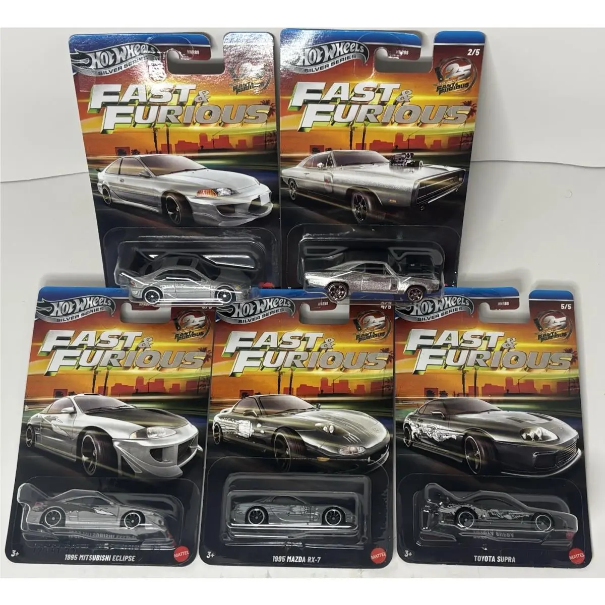 Hot Wheels 2026 Fast Furious Silver Series Zamac Set OF 5 New. Walmart Exc