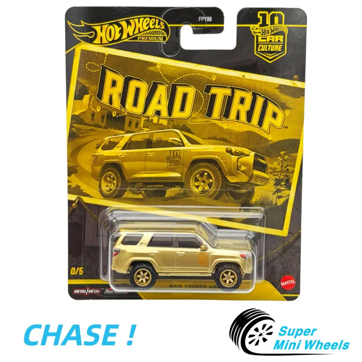 Chase Hot Wheels Car Culture 2018 Toyota 4Runner Gold - Road Trip - Gold