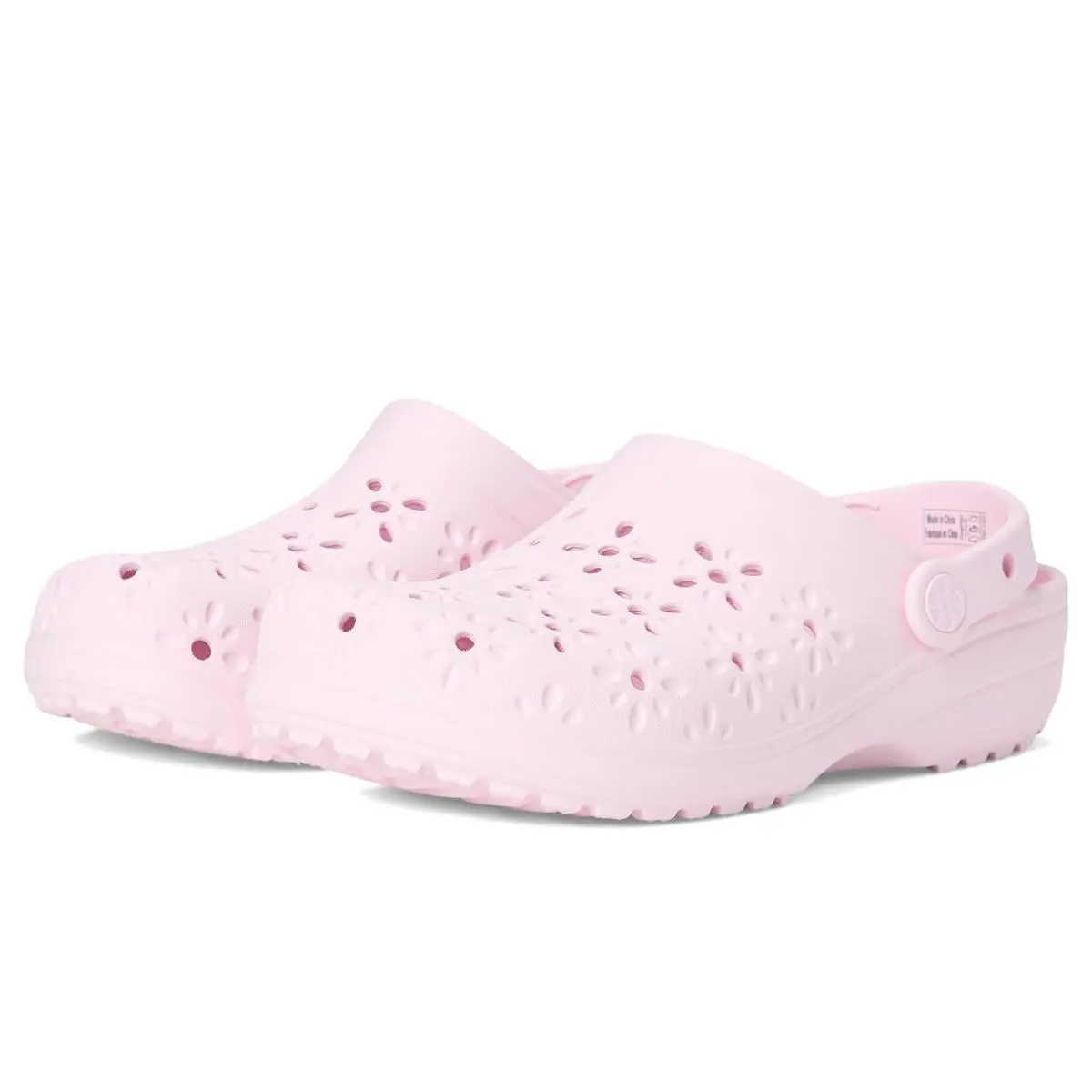 Unisex Clogs  Classic Clogs with Floral Cut Out Design Pink Milk by Crocs