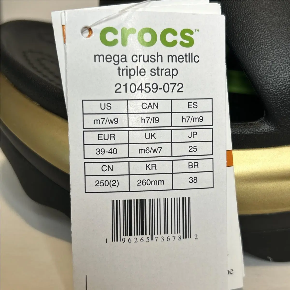 Crocs shoes - Mega Crush Triple Strap - Mega Crush Triple Strap - 210459 210459-072 - Black 5