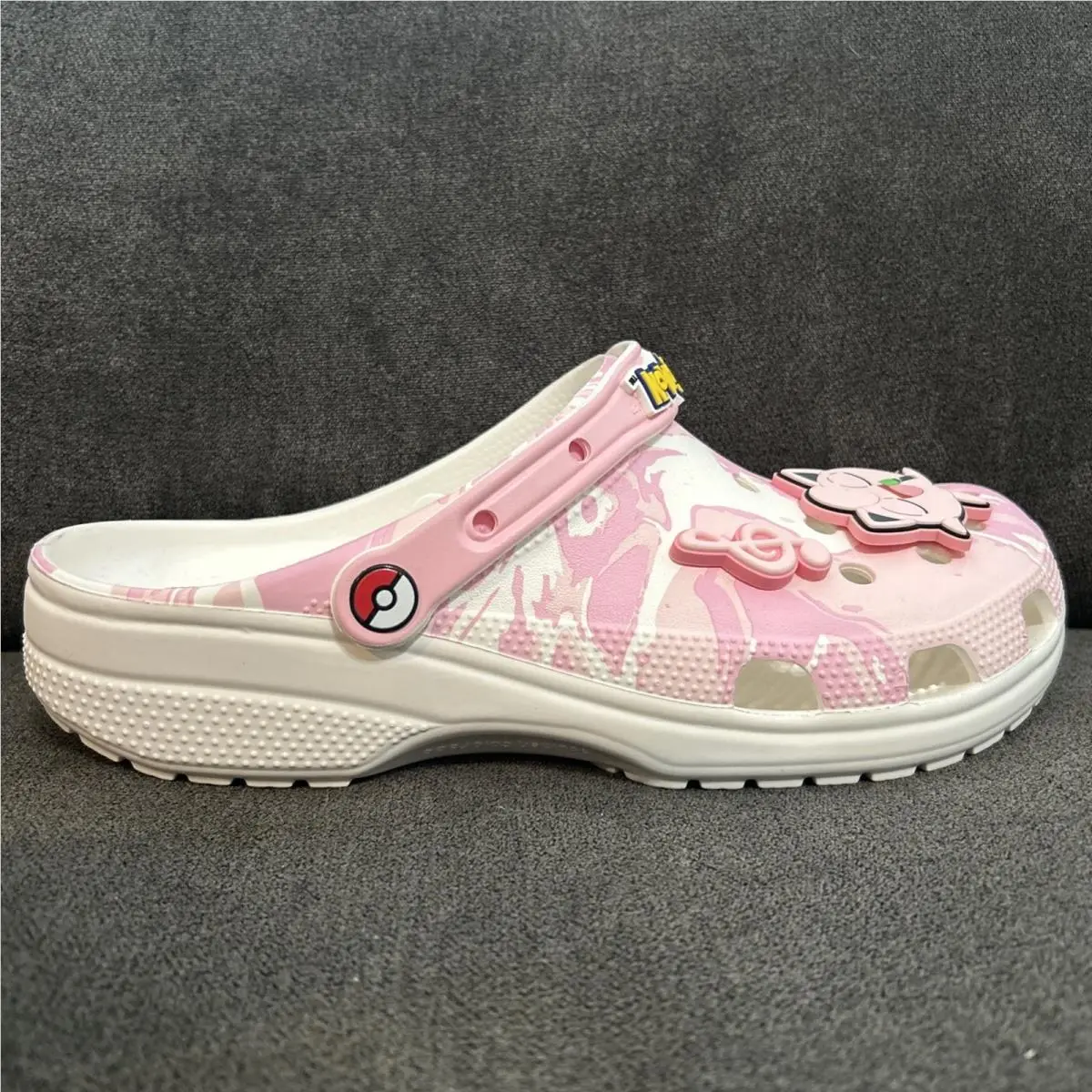 Crocs Pokemon Jigglypuff Clog Women 12 Pink Marble Classic Jibbitz 210243-90H