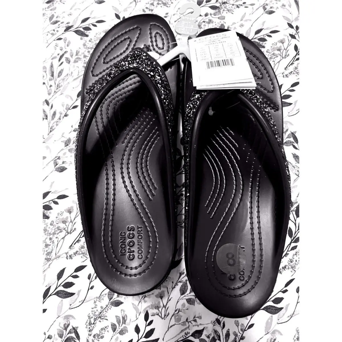 Crocs shoes - Crocs Sloane Glitter Flip Flop - Black 0