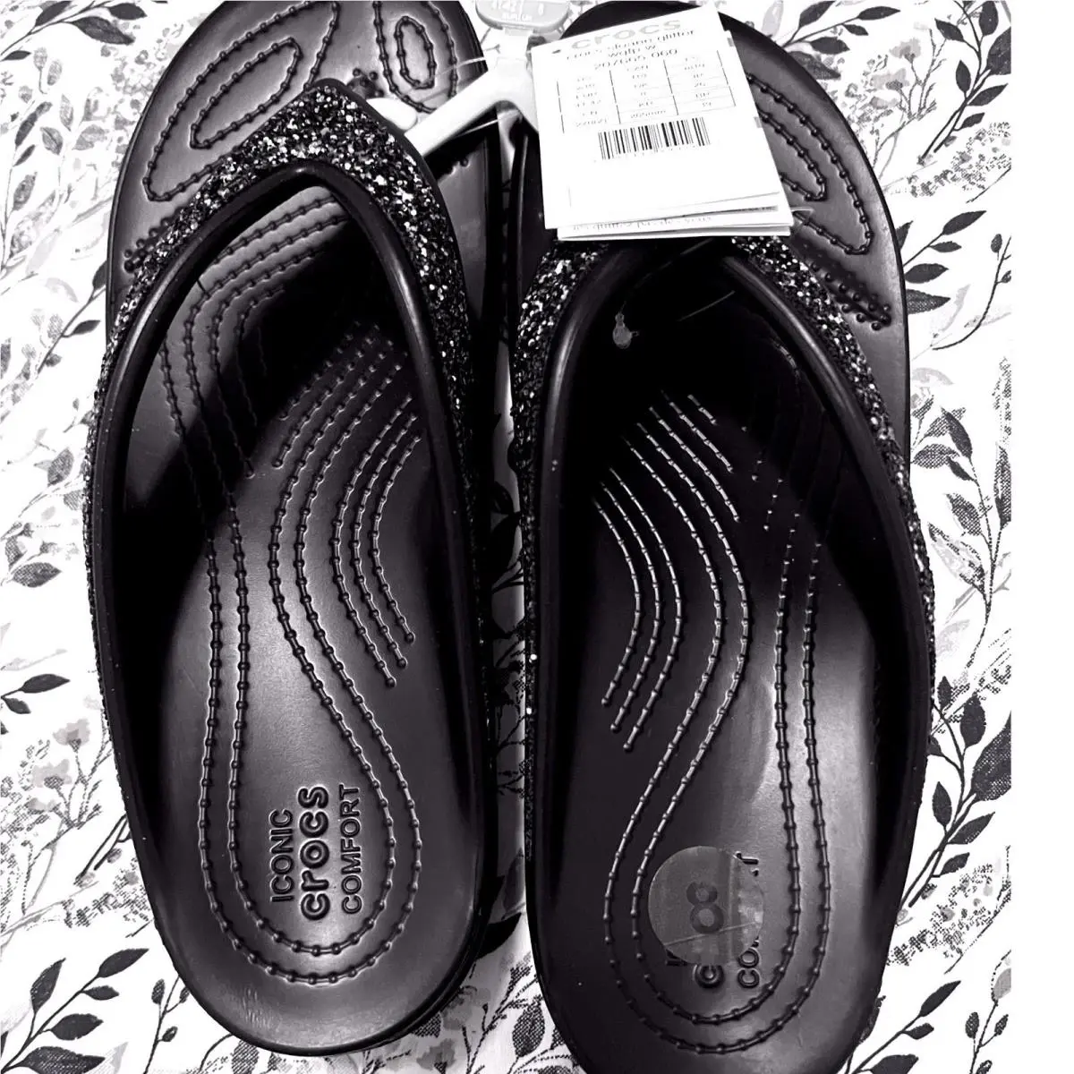 Crocs shoes - Crocs Sloane Glitter Flip Flop - Black 1