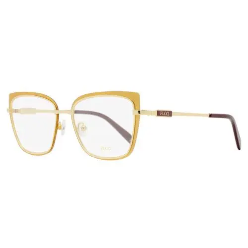 Pucci Rimmed Rectangular Eyeglasses EP5219 041 Gold/brown 54mm