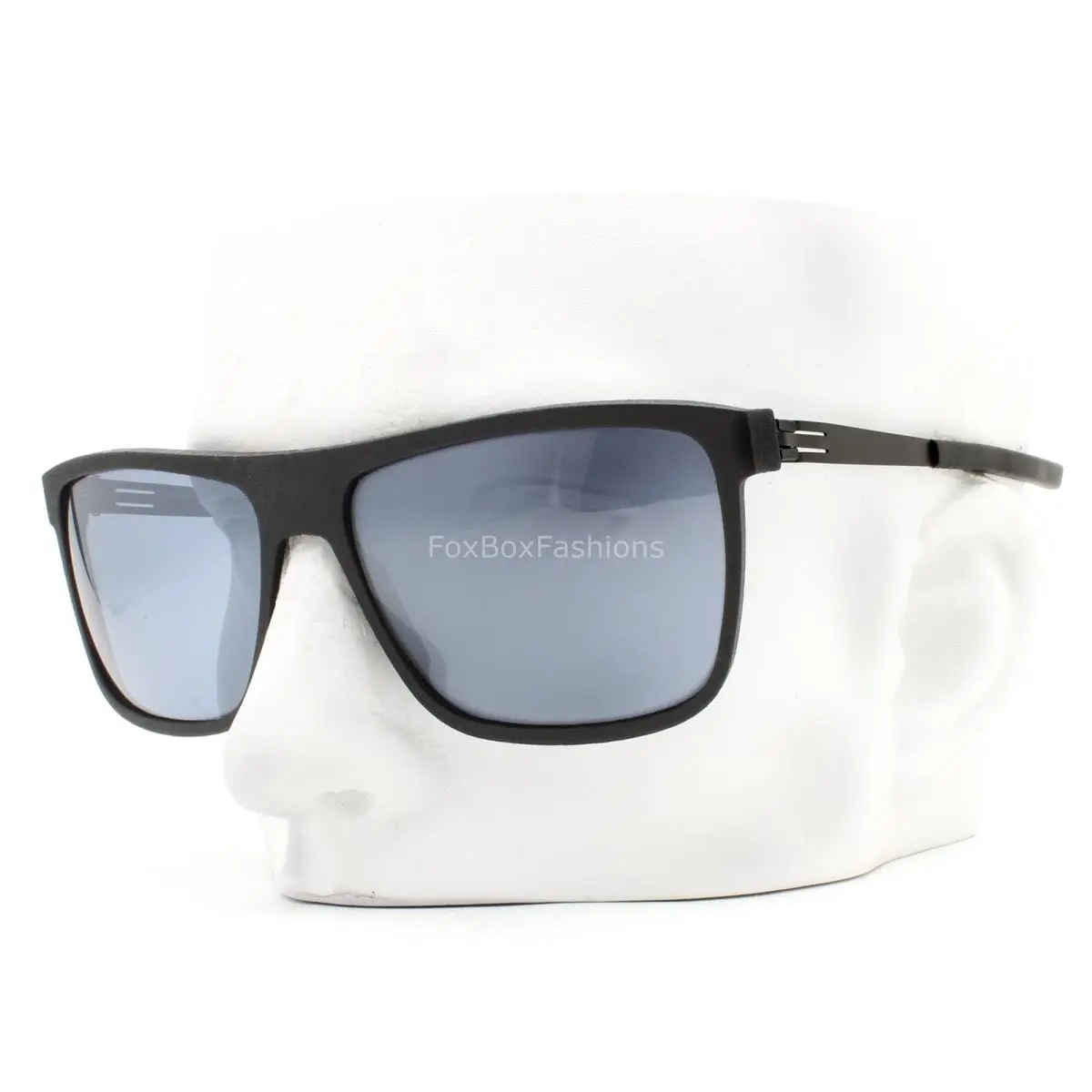 Ic Berlin Rapo 3 Sunglasses Matte Rough Black Frozen Matte Blue Mirror W/case by ic! berlin
