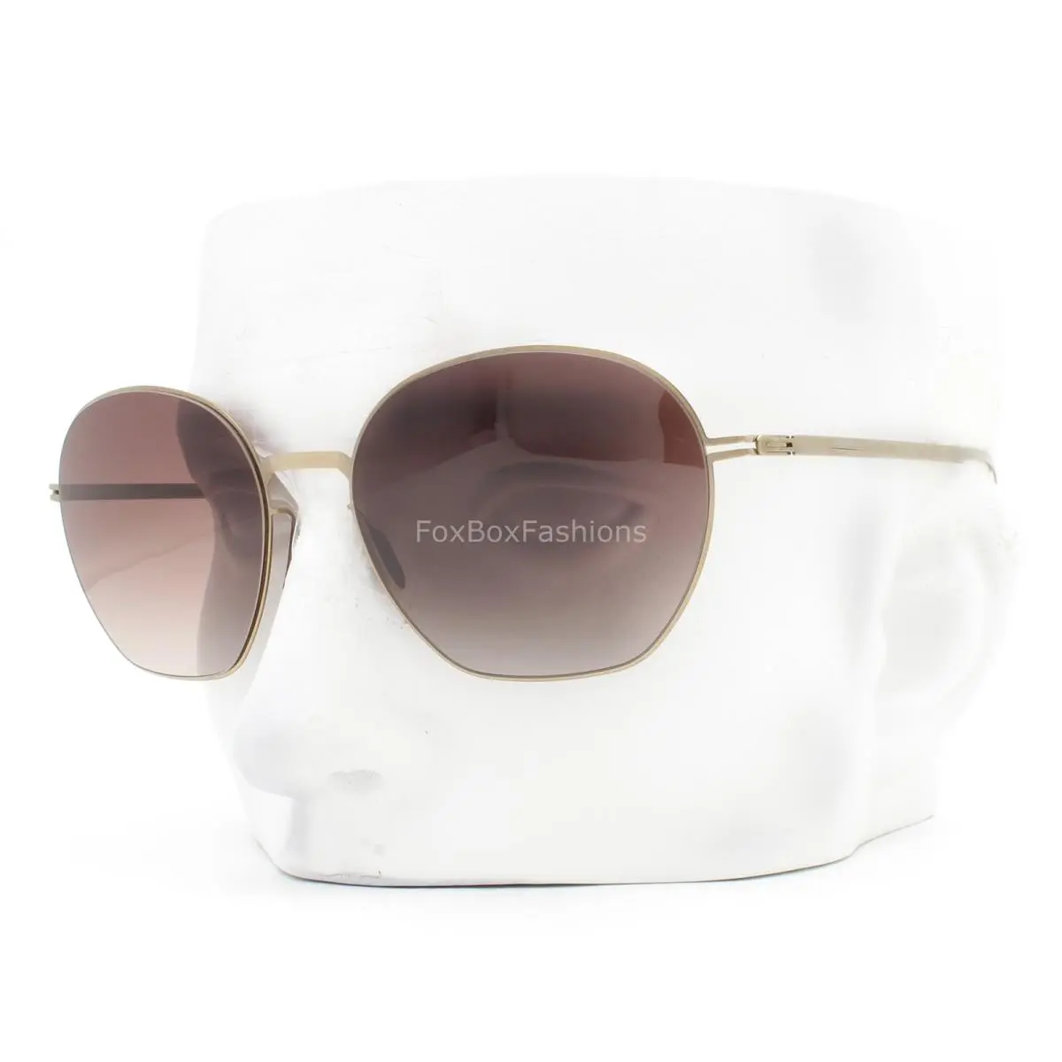 Ic Berlin Kusi Sunglasses Shiny Bronze Metal Brown Gradient with Case by ic! berlin
