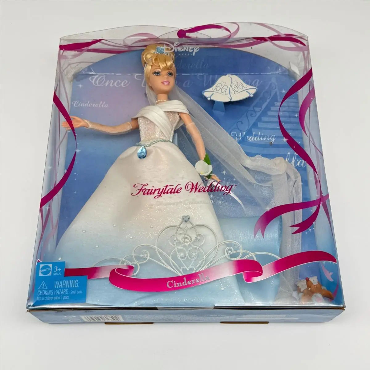 2008 Mattel Disney Princess Fairytale Wedding Cinderella Doll Gus Jaq M8422 Nrfb