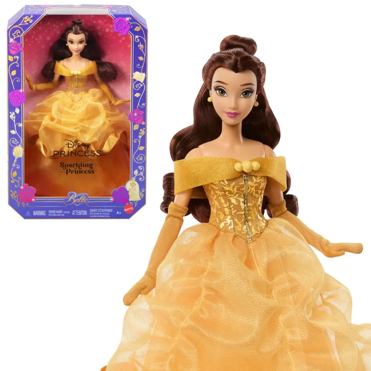 Mattel Disney Princess Belle Sparkling Princess Fashion Doll Accessories W/rem