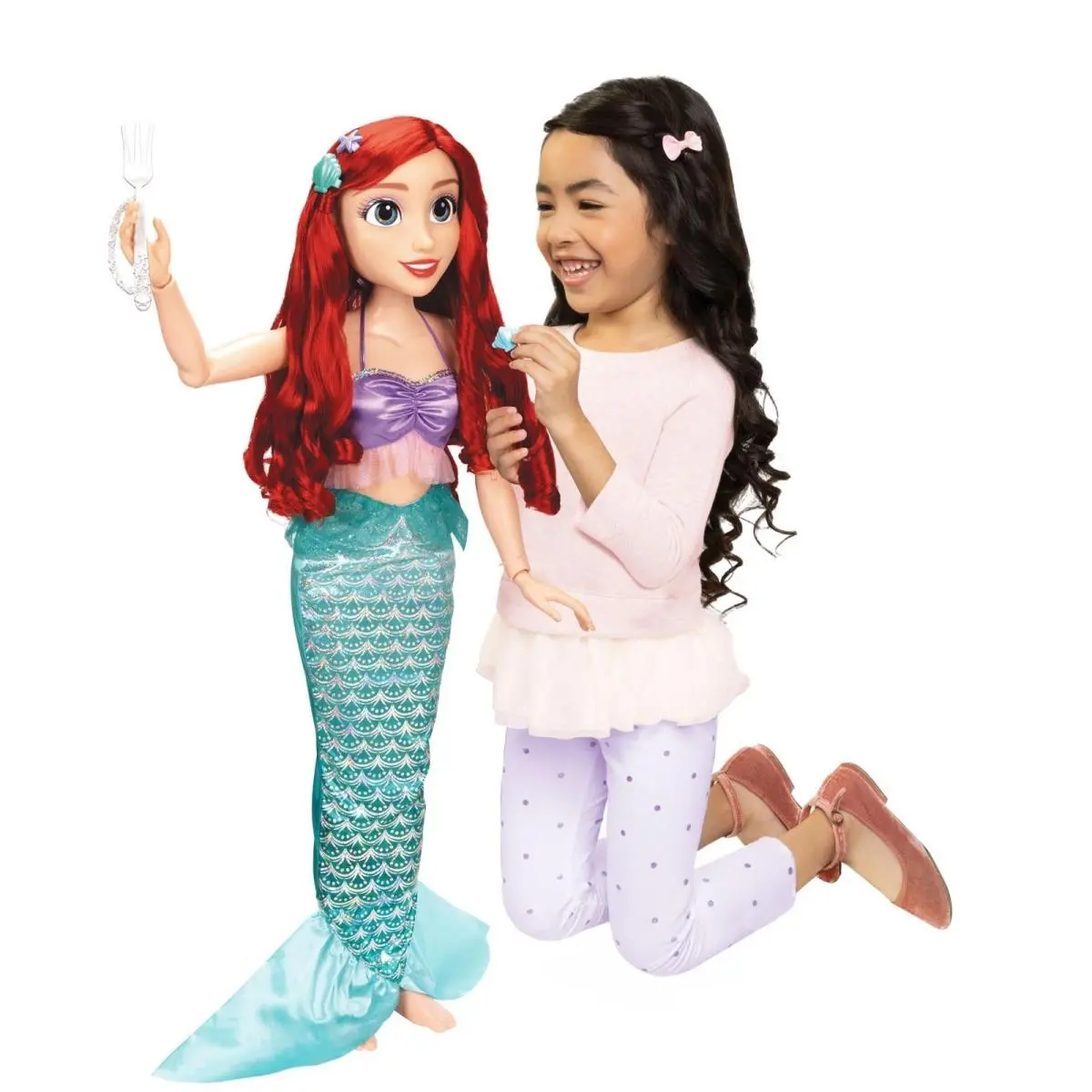 Disney Princess Ariel 32” Playdate Doll with Hair Styling Accessories Toys