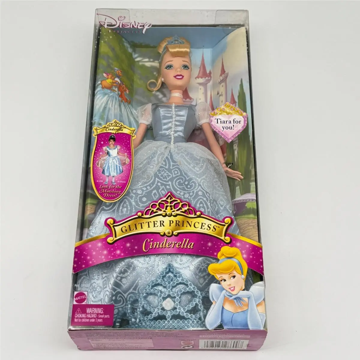 2005 Mattel Disney Princess Glitter Princess Cinderella Doll J0143 Tiara Nrfb